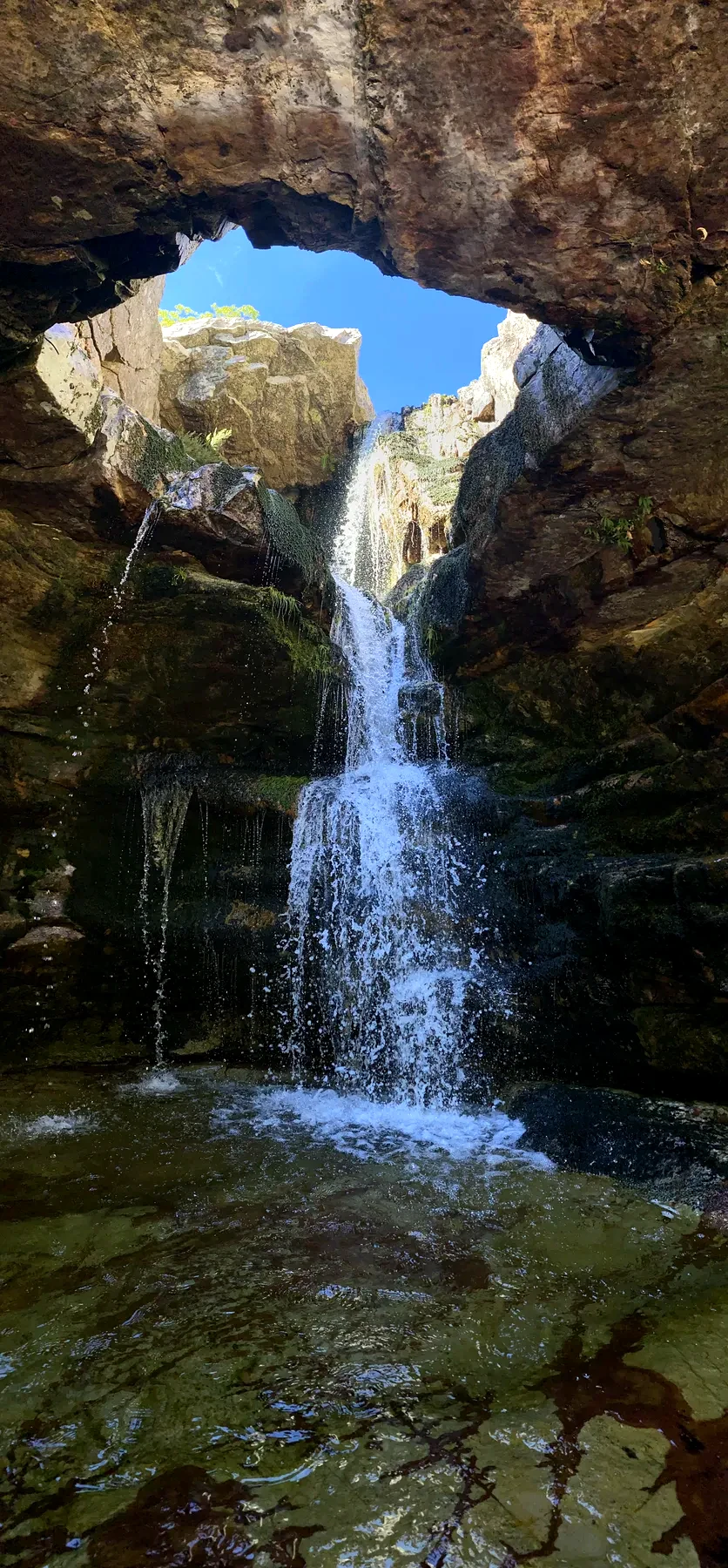 Hole-in-the-Roof Waterfall on the Bainskloof Hidden Waterfall Adventure